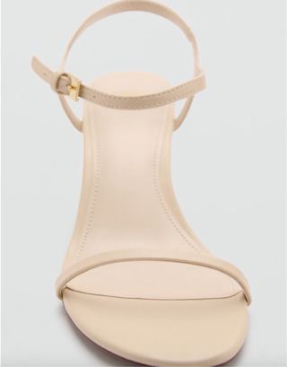 Sandalias Mango tacón kitten beige