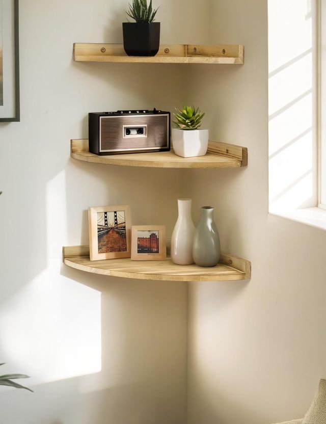 Estanterías esquineras vintage (madera)