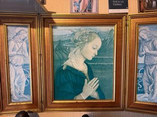 Tríptico religioso - Virgen y ángeles
