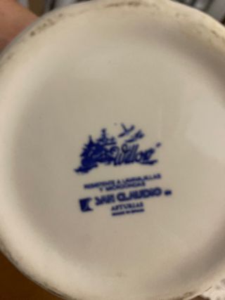 Juego té porcelana azul antiguo