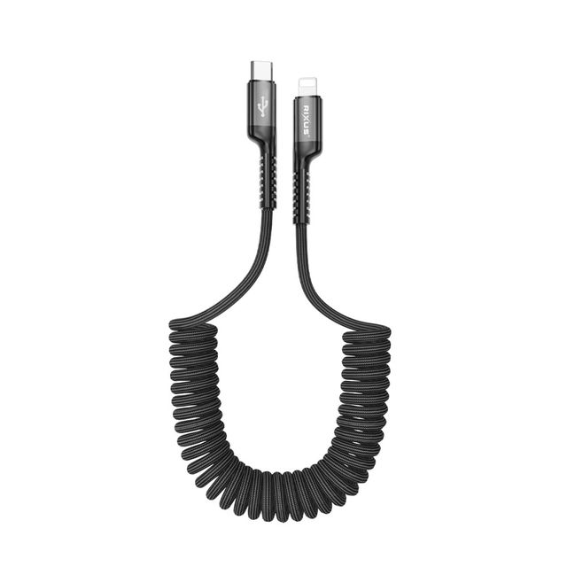 Cable RIXUS retráctil 1m - USB-C a Lightning