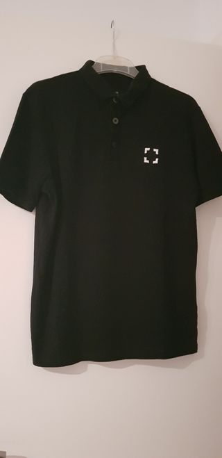 Pack 2x1 Polos Muji talla M - algodón negro/blanco