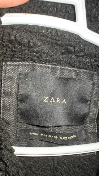 Chaqueta vaquera Zara negra - Forro borreguillo