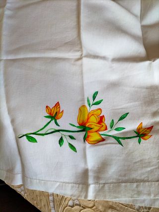 Asciugamano lino dipinto a mano