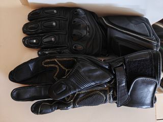 Guantes Moto Racing Piel Negros con Protecciones M