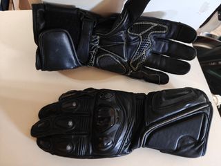 Guantes Moto Racing Piel Negros con Protecciones M