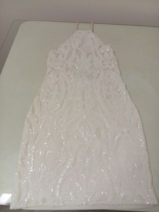Vestido blanco lentejuelas