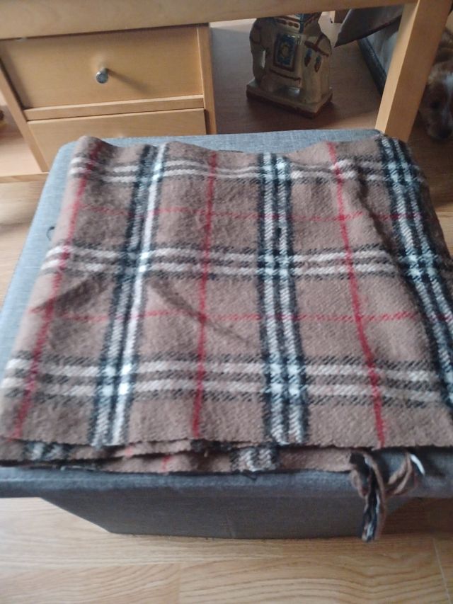 Bufanda cuadros marrón-rojo