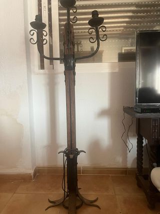 Lámpara antigua madera-hierro
