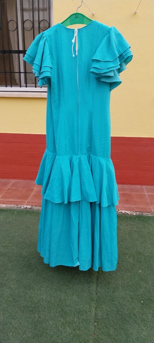 Traje Flamenca turquesa