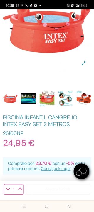 Piscina infantil Intex - Cangrejo