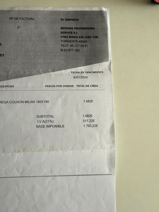 Colchón ASPOL MILÁN 190x180