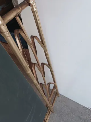 Espejo dorado metal  vintage,