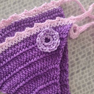Top crochet rosa violeta y braguita a juego 