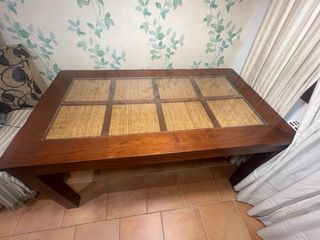  Conjunto Mesas de salón - Madera y cristal