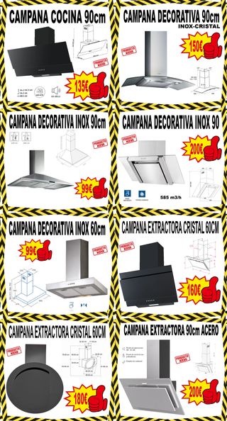 Campana extractora acero inox 90cm