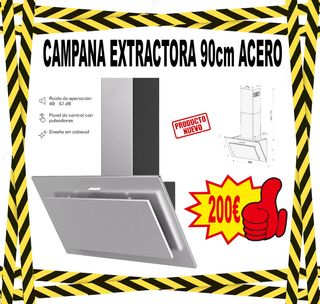 Campana extractora acero inox 90cm