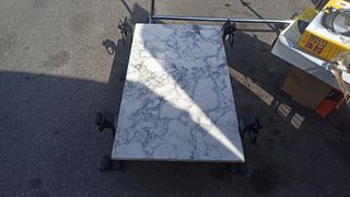 Tavolo in marmo bianco - ferro battuto