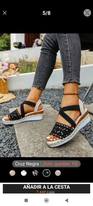 Sandalias cuña negras