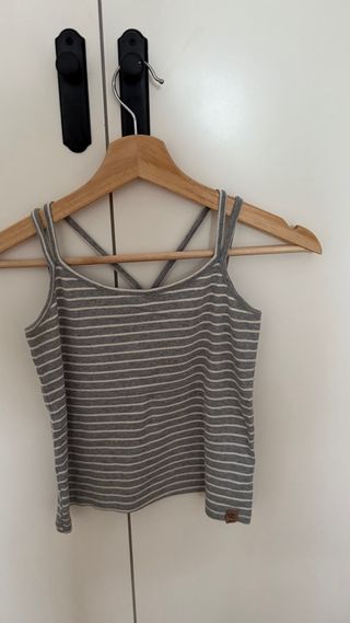 Top rayas gris-blanco
