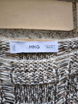 Vestido largo beige y gris