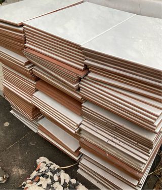 Lote baldosas cerámicas blancas