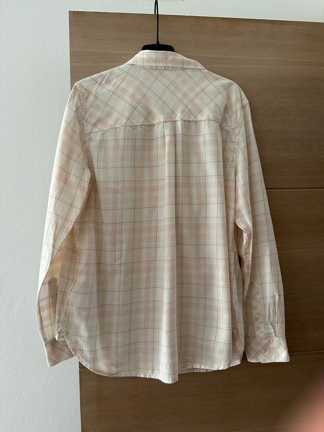 Camisa Levis cuadros beige/rosa S
