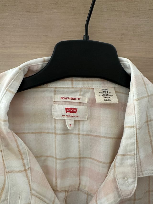 Camisa Levis cuadros beige/rosa S