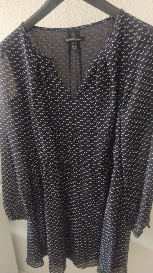 Vestido Mango azul estampado