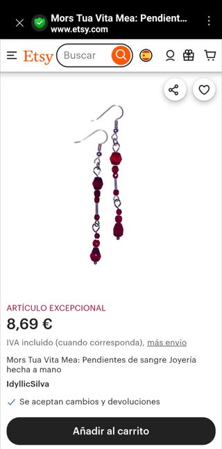 Pendientes rojos y plata, sin usar