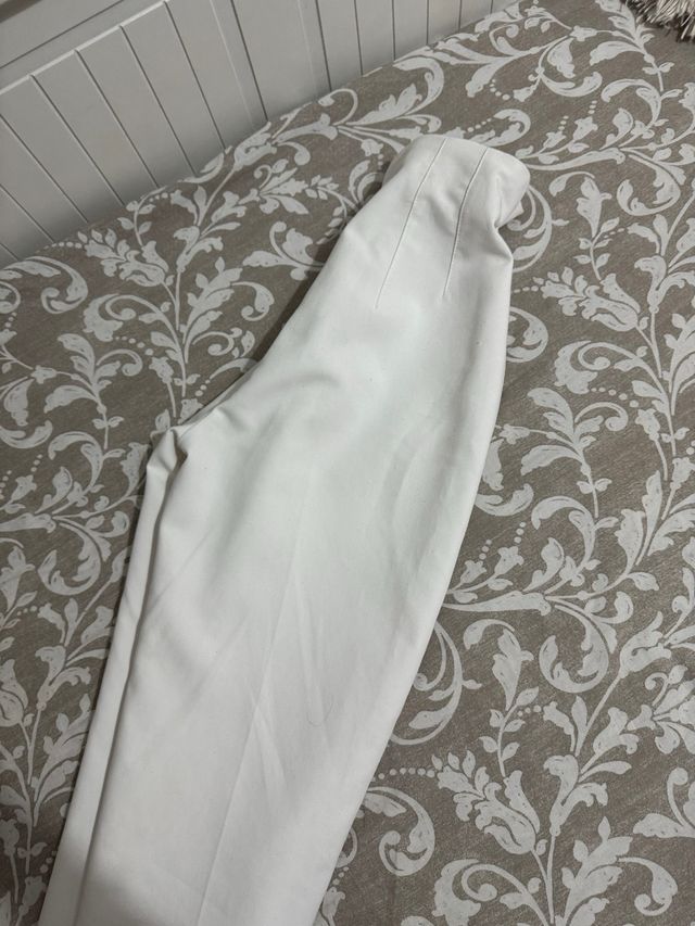 Pantalones vestir pinza - Zara blancos talla XS