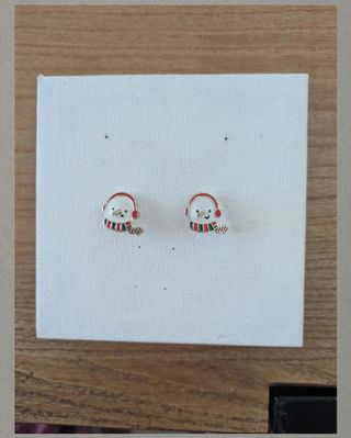 Pendientes muñeco nieve Navidad