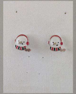 Pendientes muñeco nieve Navidad