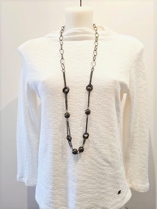 Collar largo metal cobrizo de calidad con anillas