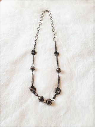 Collar largo metal cobrizo de calidad con anillas