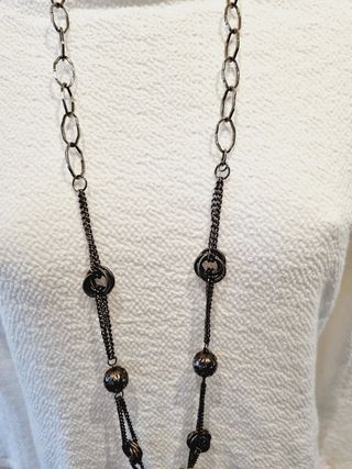 Collar largo metal cobrizo de calidad con anillas