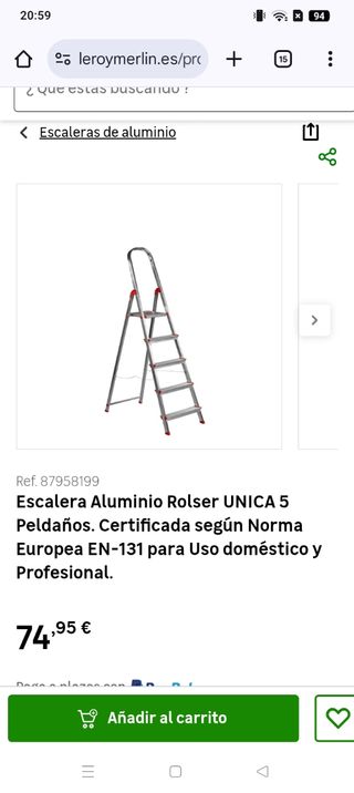 Escalera aluminio 5 peldaños NUEVO