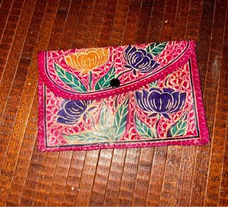 Bolso cuero vintage multicolor