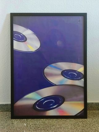 Cuadro CDs retro vintage futurista 50x70 cm