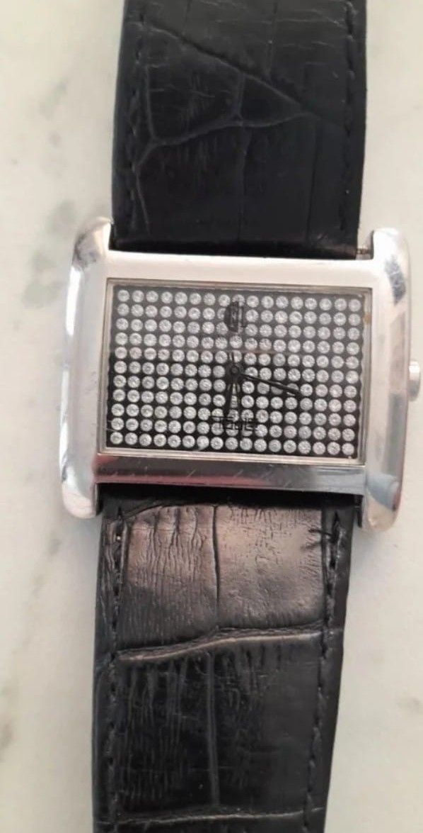 Orologio Francois Lepetit - quadrato, pelle nera