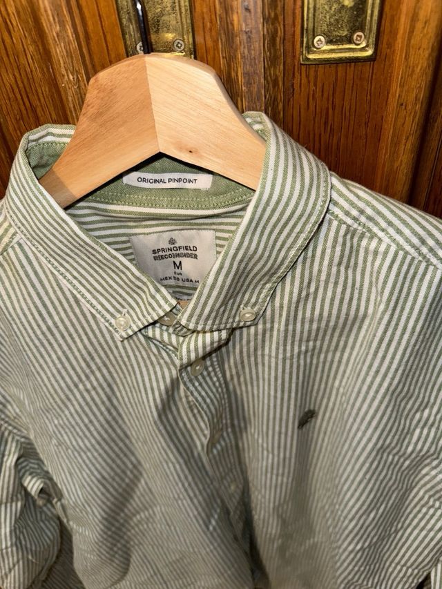Camisa Springfield rayas verdes M