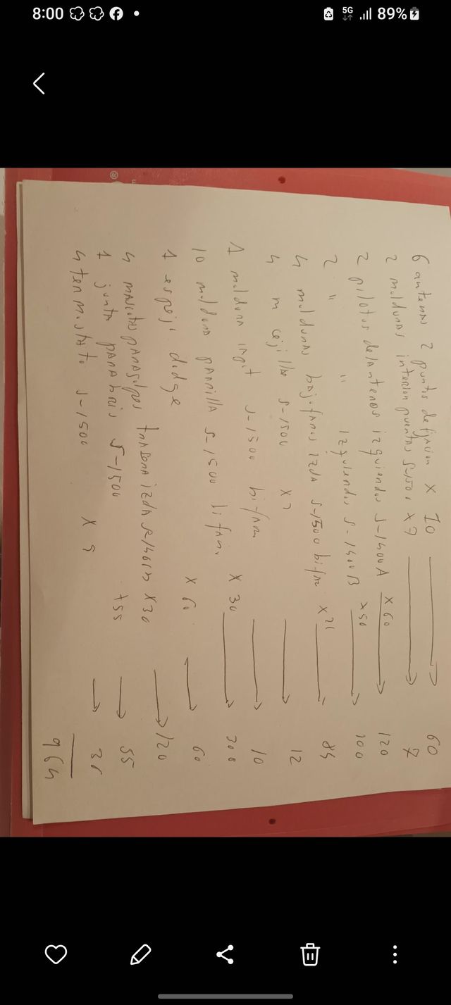 Moldura capó Seat 1500 bifaro