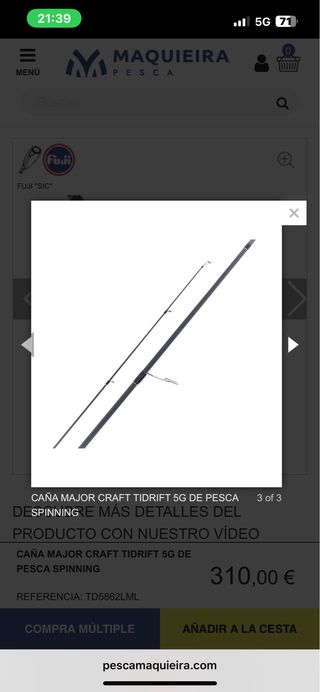 Caña Spinning Major Craft Seabass Tidrift 5G ML