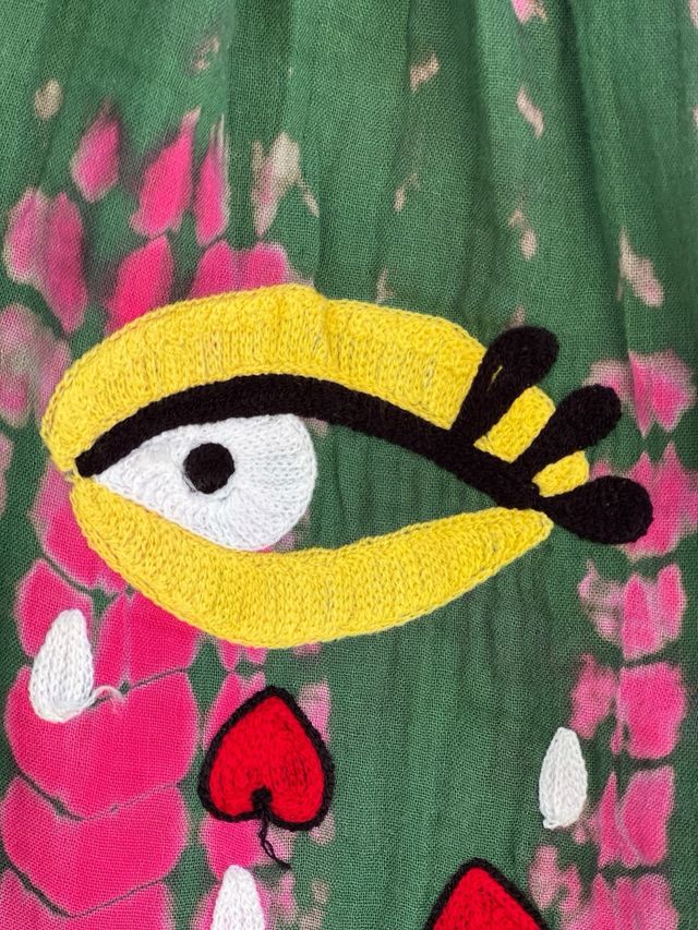 Blusón tie-dye verde y rosa