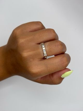 Anillo oro blanco 18k diamantes