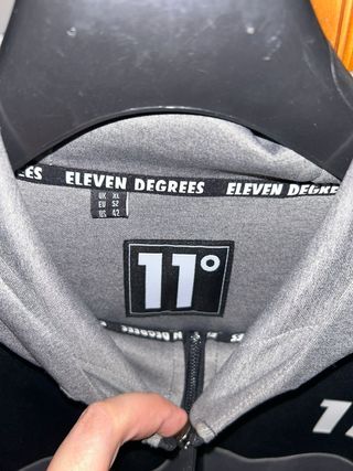 Sudadera 11 Degrees gris-negra