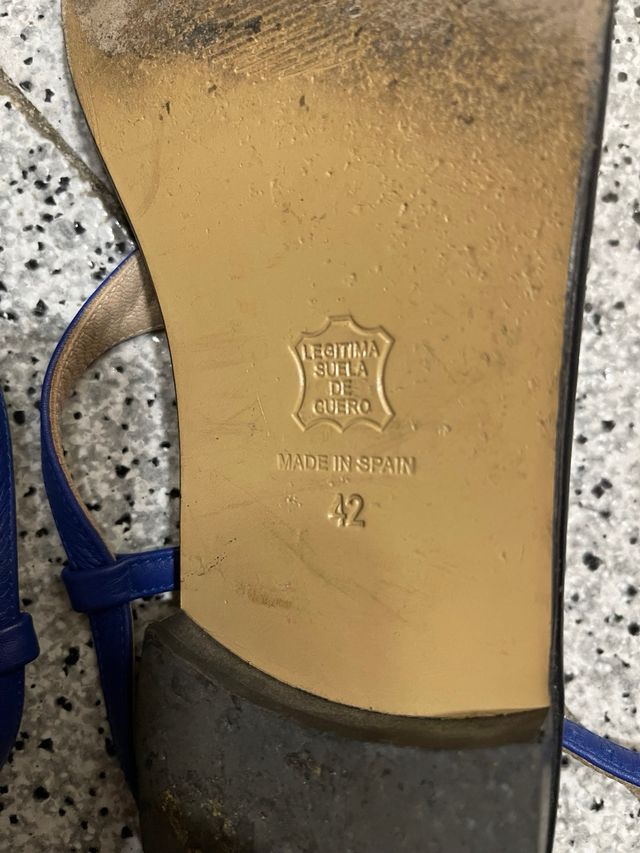 Sandalias de Piel Azul Talla 42