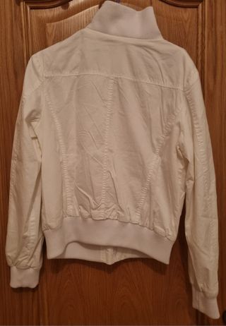 Chaqueta bomber blanca mujer