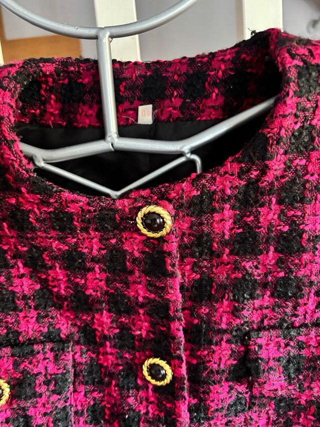 Chaqueta Tweed Rosa y Negra