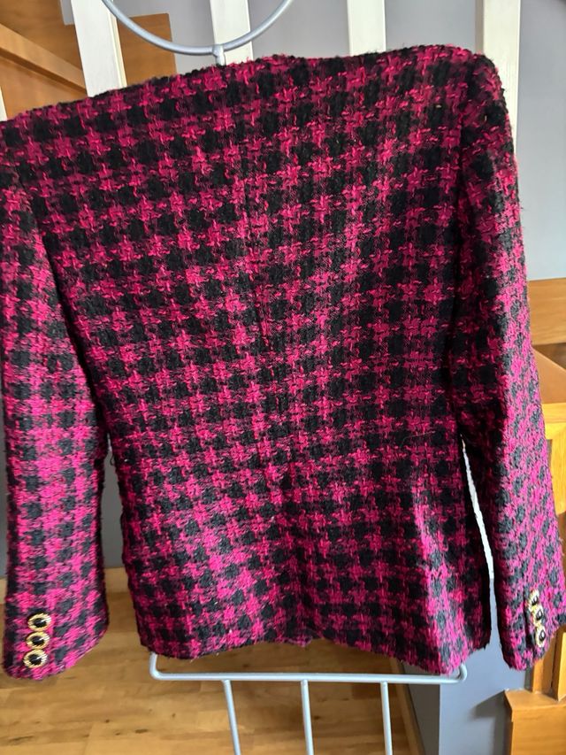 Chaqueta Tweed Rosa y Negra
